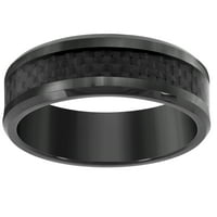 Tungsten muški crni karbonski vlakni u inlay Comfort-Fit veličine-11. Muški vjenčanik