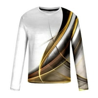 Pulover Muškarci, Muška majica 3D digitalna linija Štamparija okrugla izrez dugih rukava pulover bluza