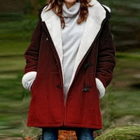 Siva zip up jakna Nonstop jakna Plus gradijentna jakna Ženska casual tipke Masivni kaput s kapuljačom labavi kaput mekana jakna