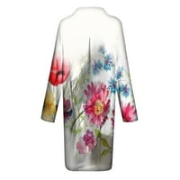 HOMCHY haljina za žene cvjetne tiske dugih rukava CARDIGAN Labava haljina