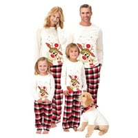 Božićna porodica Pajamas Podudarni setovi Elk Print Dugi rukav Xmas Tata Mom Kids Hladnoj obući