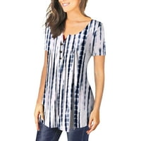Yyeselk ženske vrhove tunike Ljeto majice s kratkim rukavima dugačka dugačka majica casual bagedy bluze