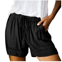 Željezne kratke hlače Ljetni prozračni elastični struk povremeni lagani sa džepovima crna m