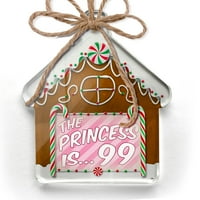 Ornament tiskan jednostrana princeza je 99, rođendan u ružičastog božićnog neonblonda