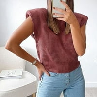 Amtdh Ženske košulje Čvrsto pletene džemper bluza Y2K odjeća plus veličina seksi vitka kamisole bez