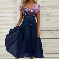 Žene oblače ljetno slobodno vrijeme modni šifon za šivene haljine modni trend urban ljubičasta haljina