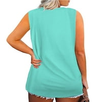 Bluze za žene Fit Women Fashion Summer Plus Veličina Štampane Ležerne prilike bez rukava majice TAMI