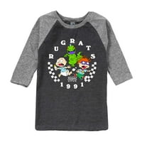 Rugrats Checkers - grafička majica mališana i omladine Raglan