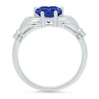 1.06ct srce rez plave simulirani tanzanite 14k bijeli zlatni godišnjica Angažovanje obloge prstena veličine