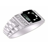 * Rylos dizajner smaragdni rez i dijamantni prsten - oktobar napitak *, sterling srebro