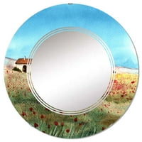 Art DesimanArt 'Toskanski krajolik sa dalekom vilom' Zidno zrcalo od tiskane zemlje 32in.x32in