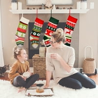 Božićna čarapa, velika pletena božićna torba za poklon boring, koja se koristi za svečane ukrase, božićne
