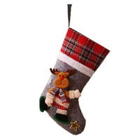 Božićne čarape Santa Claus Sock poklon Candy Bag Snowman Elk Santa Claus Pocket Xmas Tree Vise Ornament