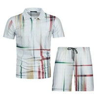 Gaiseeis muške ljetne casual Business rever polo majice Postavi muške 3D tipke Polo kratke hlače za