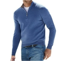 Clearsion Muški dugi rukavac Trotl-Zip Fleece Zip Polo Duks za muškarce Ležerne prilike pulover u boji