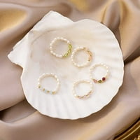 Girl Ring Minimalistički jednostavni šik šareni prsten od perlica