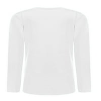Paille dame majica za majicu Crew Crt TEE čvrsta boja majica Osnovni dnevni odjeći Pulover bijeli s