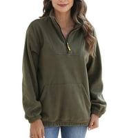 Miluxas džemper sa kaputom Plus veličina Žena dugih rukava Spor u boji Duks u boji pulover Vojska bluza