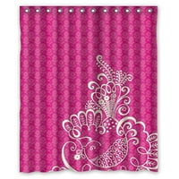 Hellodecor Pink Bird i cvjetna tuš za tuširanje poliesterska tkanina kupaonica Ukrasna veličina zavjesa
