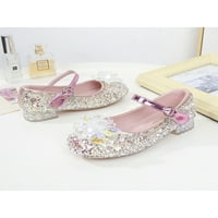 Rotosw Djeca Mary Jane Sandale Comfort haljina Cipele Glitter Flats Modni gležnjače Princess cipela