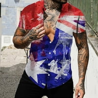 Muška košulja američke zastave Majice s kratkim rukavima Majice na plaži Neovisnost Dan zastava Ljubičasta