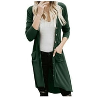 Modne žene dugih rukava Čvrsta kardigan jesenski casual bluza za kapute Top Hot6SL4491335