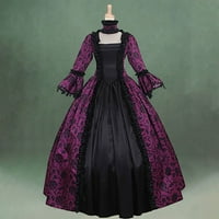 Fartey renesansne haljine za žene plus veličine trubačke rukave čipke patchwork haljina retro srednjovjekovna
