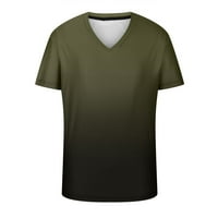 Muške majice Atletic Fit V-izrez Gradijent boja Ispis majica kratkih rukava Casual Laghweight Wisture