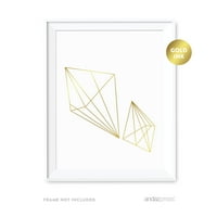 Dvostruki poligon geometrijski oblici Origami Wall Art Metallic Gold Tint