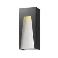 14W LED vanjski zidni nosač u modernom stilu širom visoko crne srebrne završne boje-čistog sjemenskog