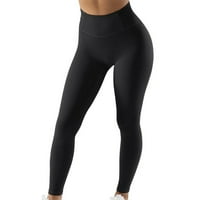 Hueook Yoga hlače za žene plus veličine sa džepovima Čvrsta boja visoki struk Udobne casual gamaše hlače
