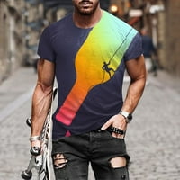 Muški moderan ljetni dekolte majica 3D uzorak štampanja kratki rukav