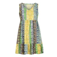 Penkiiy ženske ljetne modne V-izrezne ruffles ruffles casual haljina ljetne haljine za žene za čišćenje