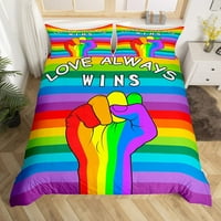 Rainbow Color King Duvet Cover Pride LGBT posteljina Ponosna uzorka Šarene pruge Komforper Poklopac