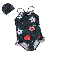 Penkaiy Toddler Kids Baby Girls cvjetni remen Jednodijelno kupaći kostim kupaći kupaći kupaći kostim bikini kupaći kostimi 4- Na prodaju crna 4- godine