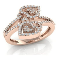 Sjajni rez 0,6ctw okrugli rez dijamantski prong zauvijek američki prsten za srčani prsten za brisanje