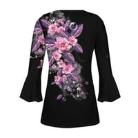 Ženski ljetni vrhovi Ležerne haljive gužve za tiskane kovrčene korzet Tunic na vrhu Pleted majica Bluze