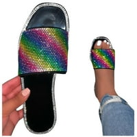 Ženske ljetne papuče s ravnim okruglim nožnim prstima na otvorenom kišnicom na cipelama