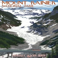 Mount Rainier Nacionalni park, Washington, Niskvalitetni ledenjak i crveni autobus, The Redrenter Press,