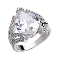 SKPBlutn prstenovi za žene djevojke kruške oblikovane cirkonom sa vodom kapi kreativni blistavi dijamantni