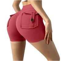 Zodggu Womens Red Junior Horts Summer Bresch Difling Hotsa Ženske kratke hlače Atletska kratke hlače
