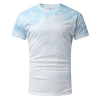 Muška ljetna kratka bluza modna casual sportska plaža okrugla vrat kratkih rukava vrhunska majica Sky