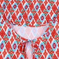 Midi haljine okrugli vrat boemski cvjetni kratki rukav maxi plaža s ljuljačkama ležerna haljina