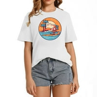 Plaža Cartoon Sunshine Graphic Womens Graphic Tee - Trendy majica kratke rukave za ljetnu modu