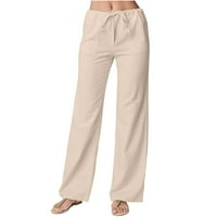 Ženske joggers hlače sa džepovima Ljetne povremene pamučne pamučne pantalone za pamučne posteljice na