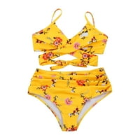 Plus size Tankini Žene Bikini Ispis zavoj dvodijelni kupaći kupaći kostimi