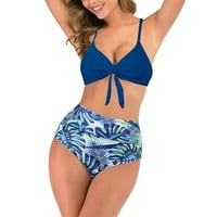 aiyuq.u Žene FIGH SCUION SANING Modni tisak Multicolor Split bikini kupaći kostim