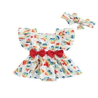 Brilliantme Novorođenčad Ruffle Flying rukav bodi, četverokrevetna haljina stila HEM ROMper sa rukom