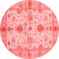 Ahgly Company u zatvorenom okruglom orijentalnim crvenim tradicionalnim prostirkama područja, 4 'runda
