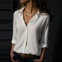 Ženska dugmeta s dugim rukavima košulje od ovratnika Bluze na vrhu Napomena Molimo kupite jednu veličinu